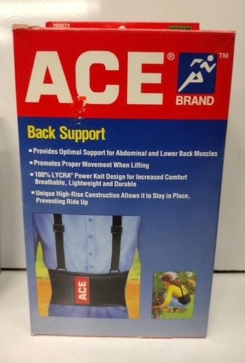 Ace Adjustable Back Support Black Medium Fits Waist 31″-39″ and Hips 36″-45″