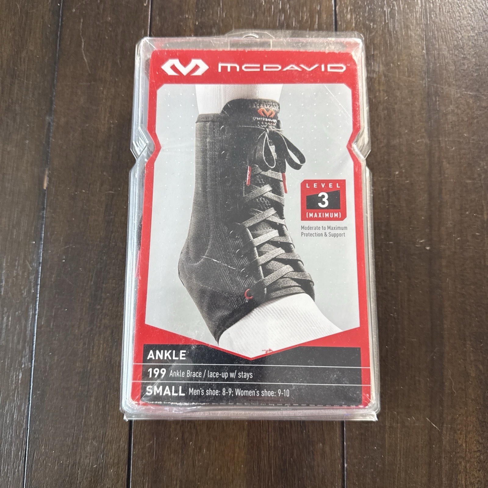 MCDAVID ANKLE BRACE LACE UP w/ STRAPS **SMALL** MD199