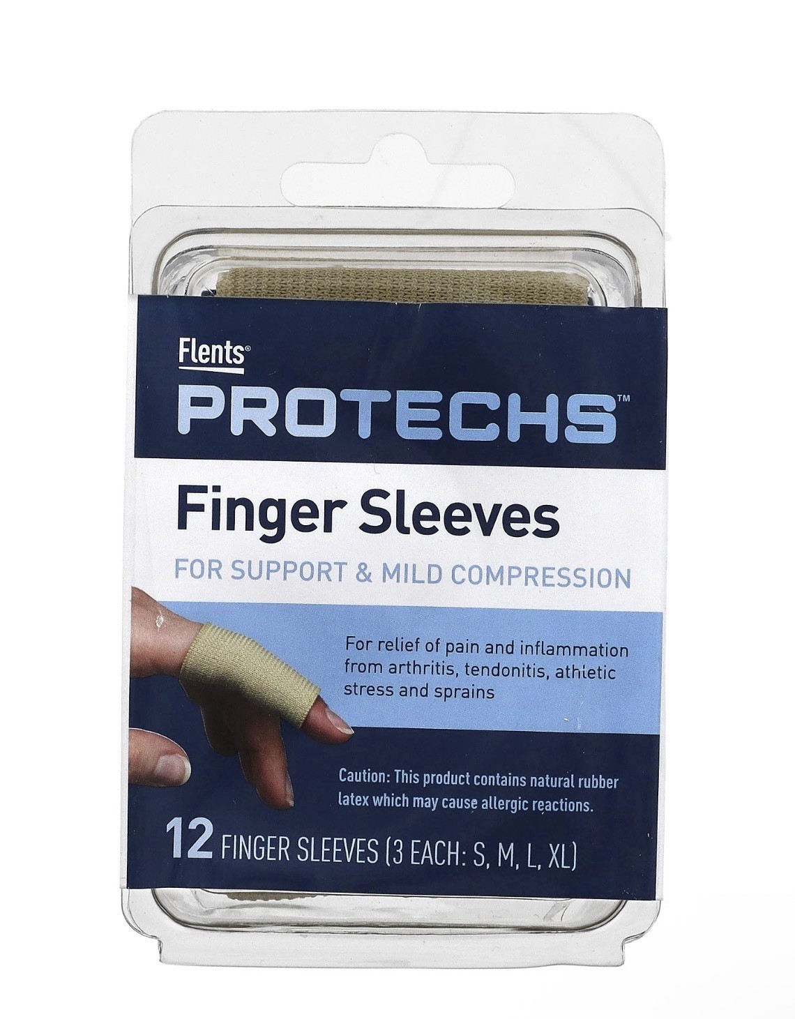 Protechs, Finger Sleeves, S,M,L,XL, 12 Finger Sleeves Lot Of 2 ( 2packs)
