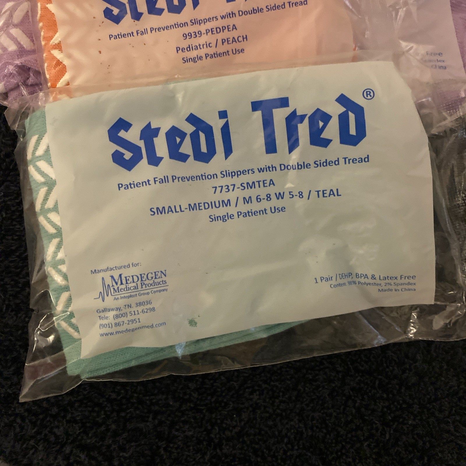 Stedi Tred Socks Fall Prevention Slippers 5 Pairs Latex Free New Various Sizes