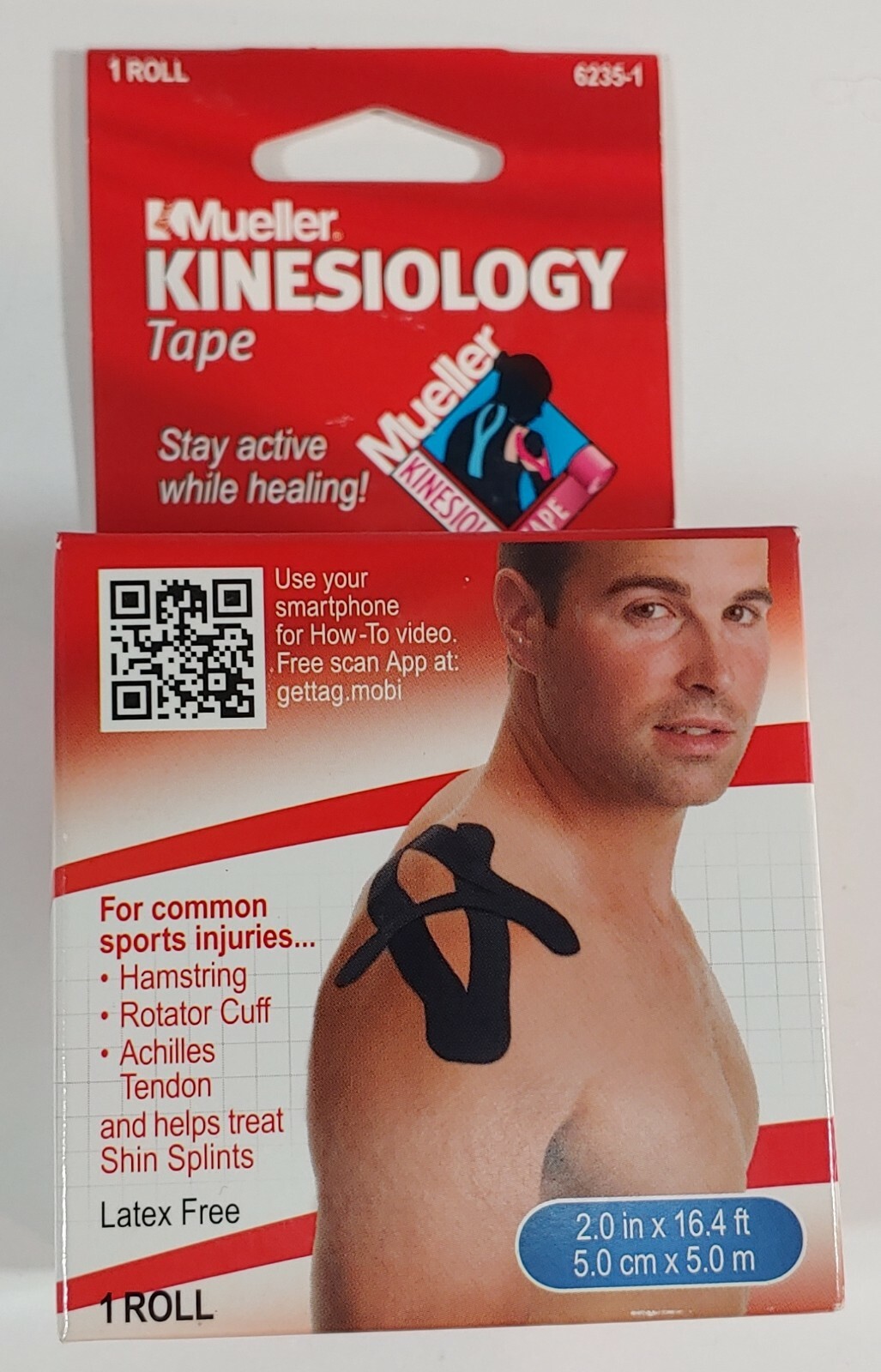 Mueller Sports Medicine Kinesiology Tape 2.0 in x 16.4 ft Black