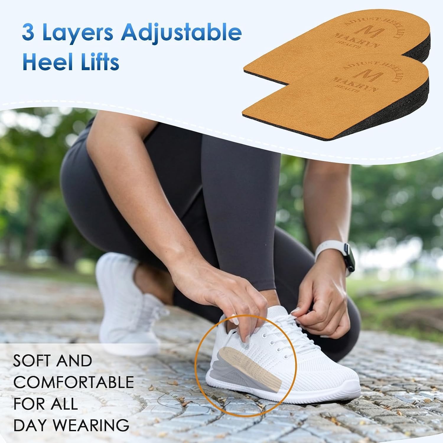 Durable Orthopedic Height Increase Insoles for Pain Relief & Leg Length Support