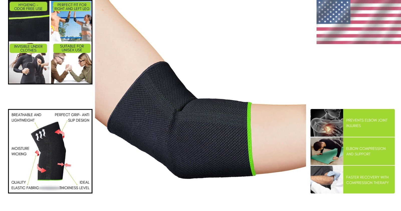 Breathable Elbow Compression Sleeve for Tendonitis & Arthritis – Medium Size