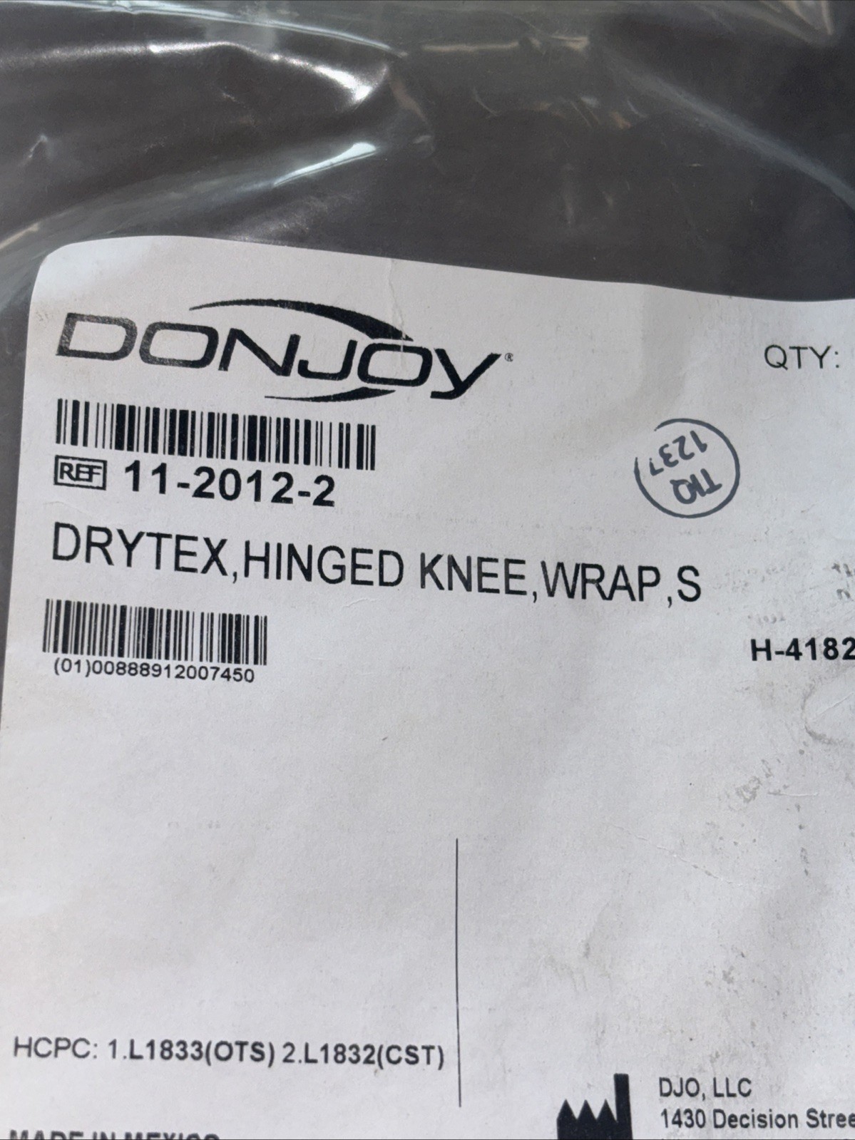 donjoy drytex hinged knee brace S