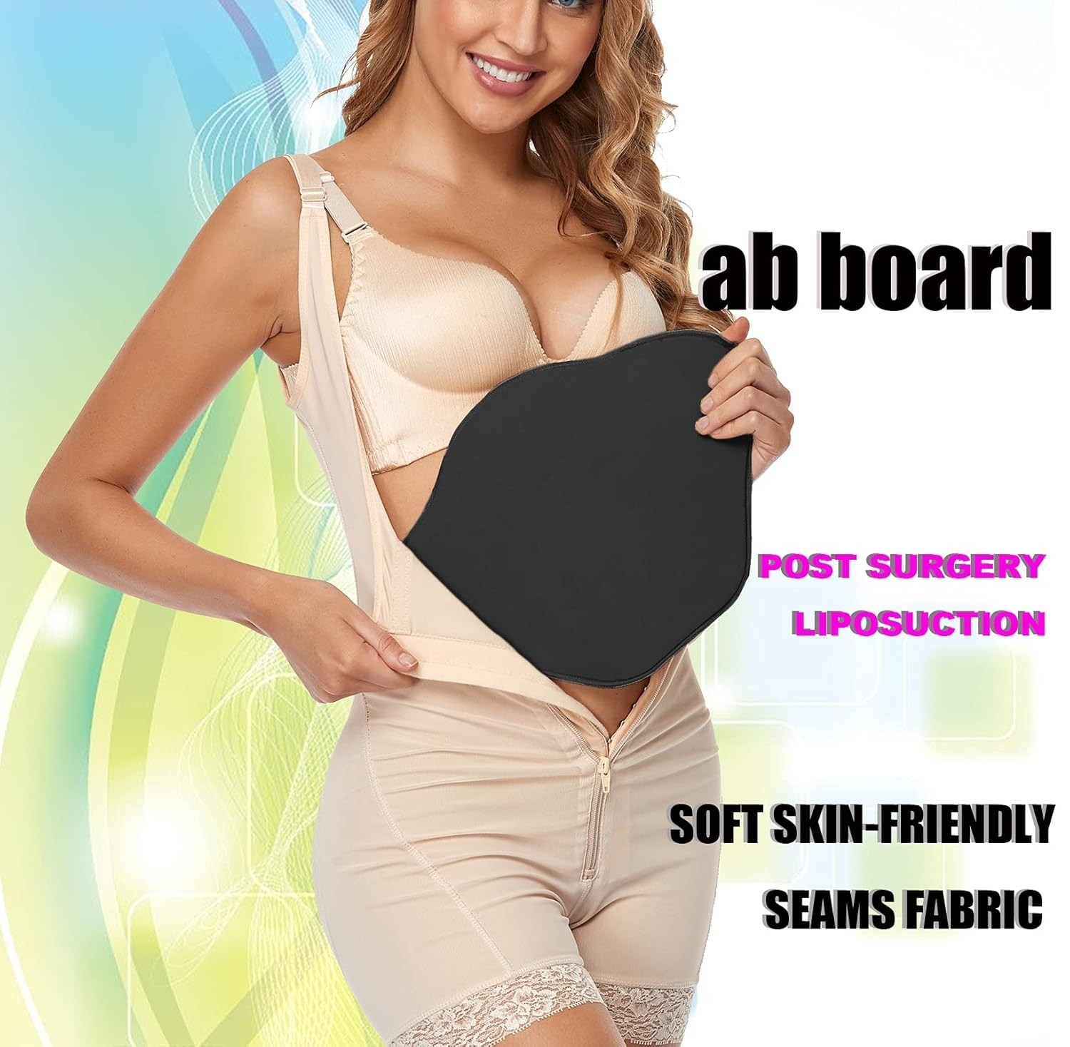 Lipo Foam Compression Ab Board Post Surgery Abdominal Board Liposuction Black