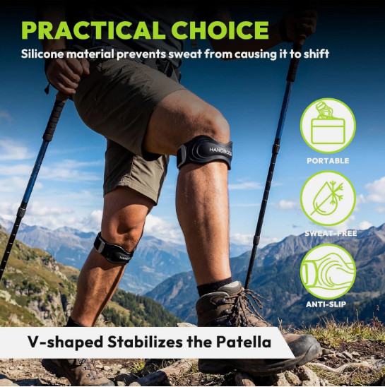 Patellar Tendon Support Strap Adjustable Silicone Knee Brace for Men Women