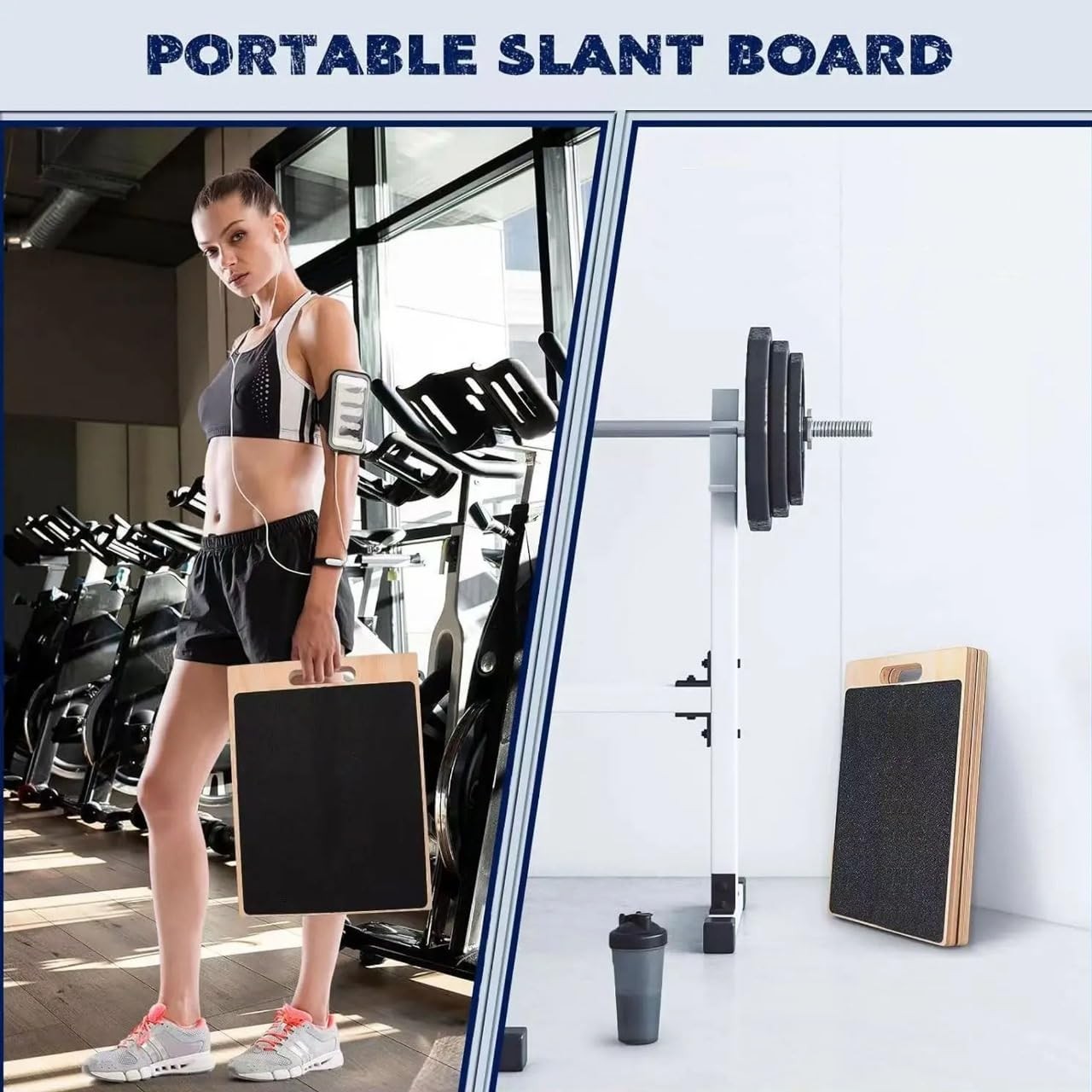 3-in-1 Portable Wooden Slant Board, 16.14 x 12.6 x 3.35 inches, Natural Wood