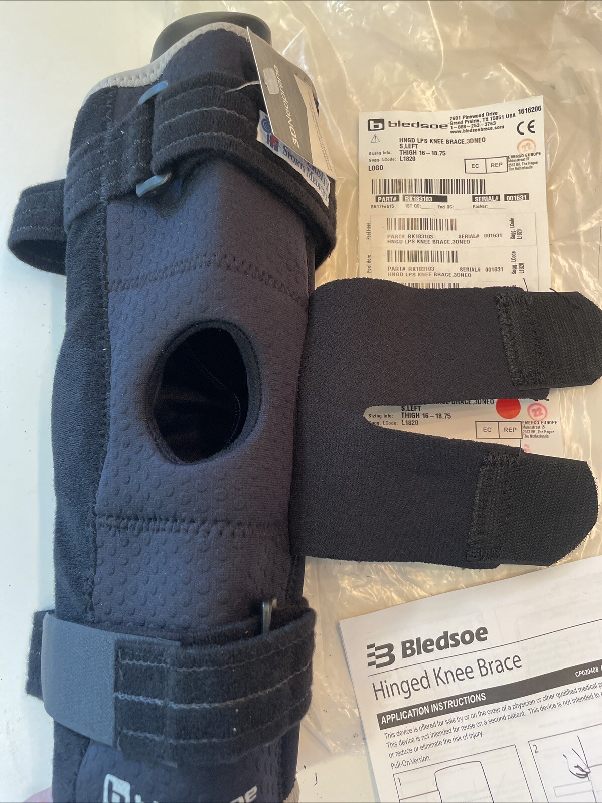 Bledsoe Hinged LPS Patella Knee Brace, Small, Left Knee