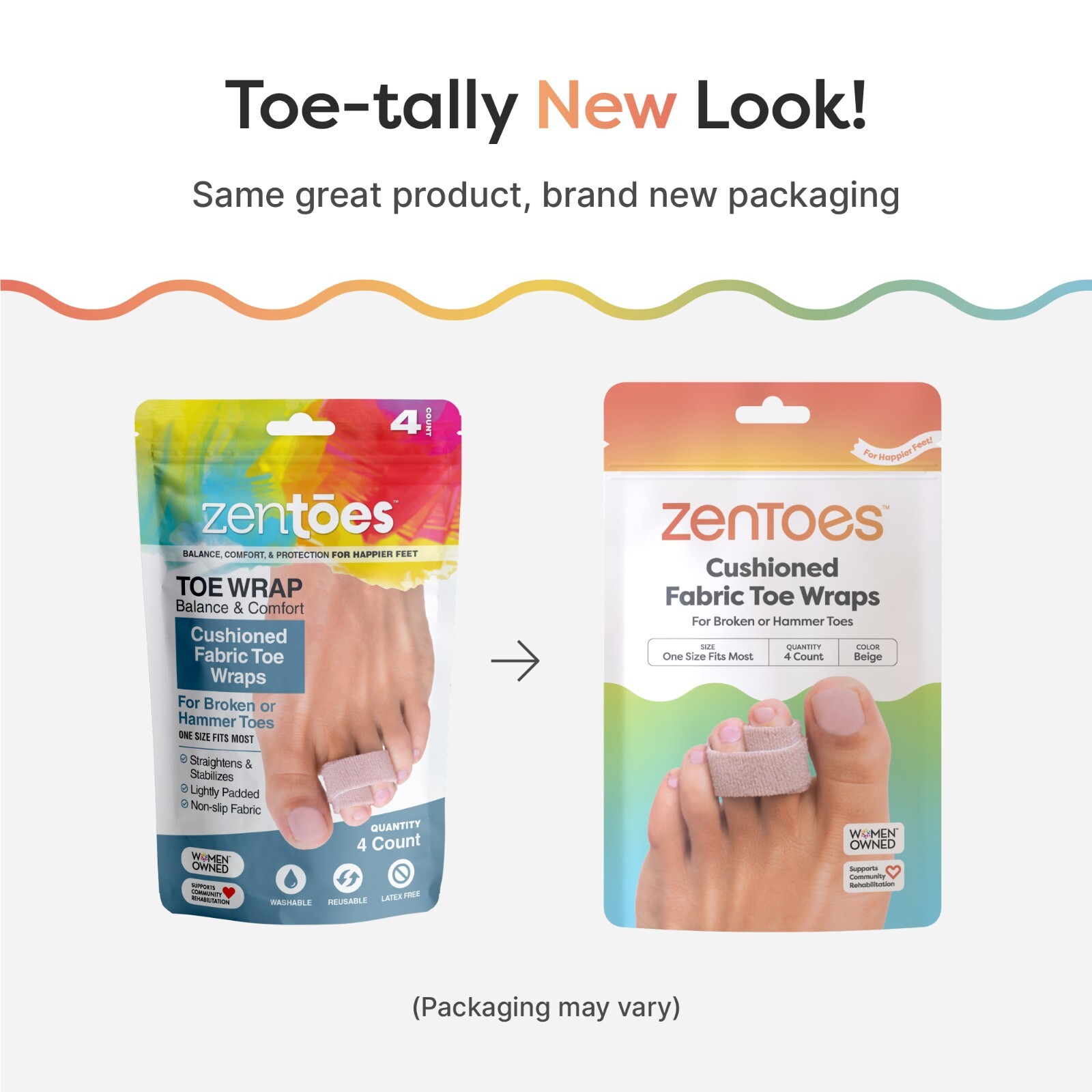ZenToes Broken Toe Buddy Wraps Cushioned Bandages Hammer Toe Straightener Splint