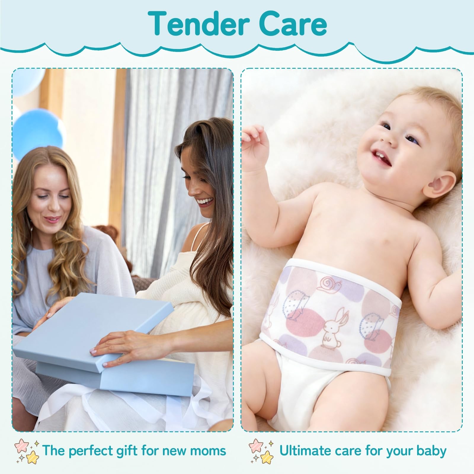 4pcs Newborn Infant Belly Wrap Comfort Pure Cotton Umbilical Cord Cover Band,…