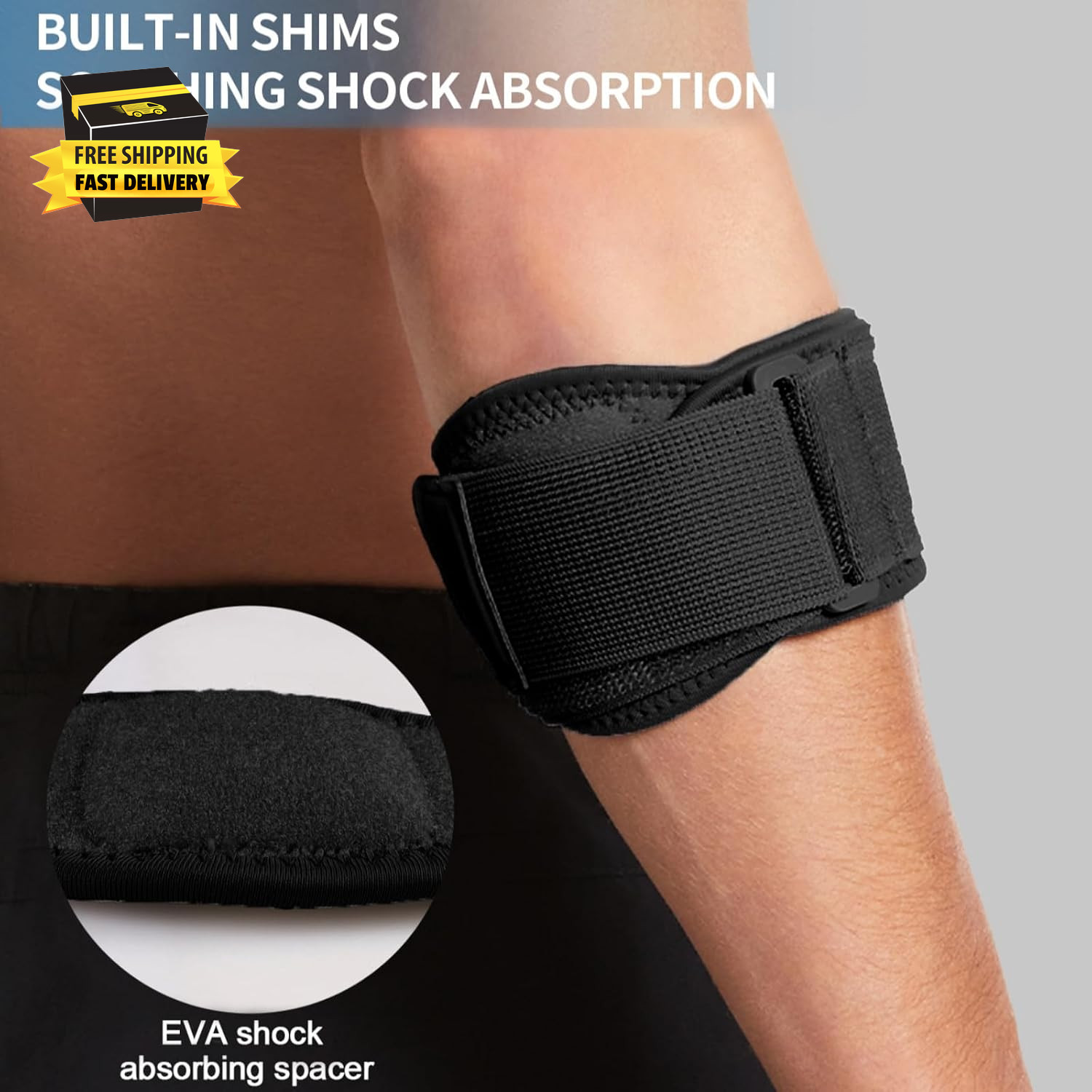 Double Wrap Elbow Brace for Men and Women, Elbow Support Arm Strap for Tendoniti