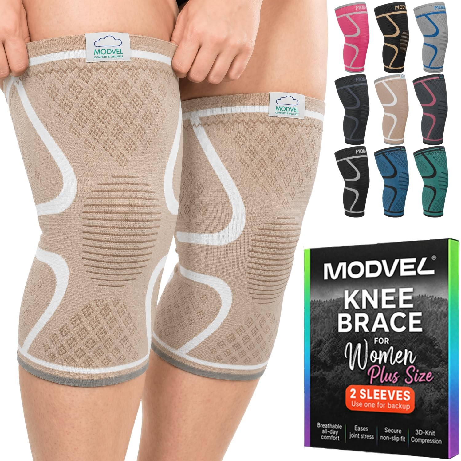 Modvel Knee Brace Nude X-Large Set A 2 Pack
