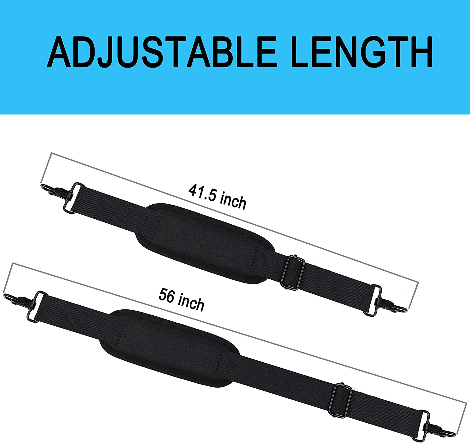 Shoulder Strap 56 Inch, Universal Adjustable Shoulder Belt Replacement Laptop Ba