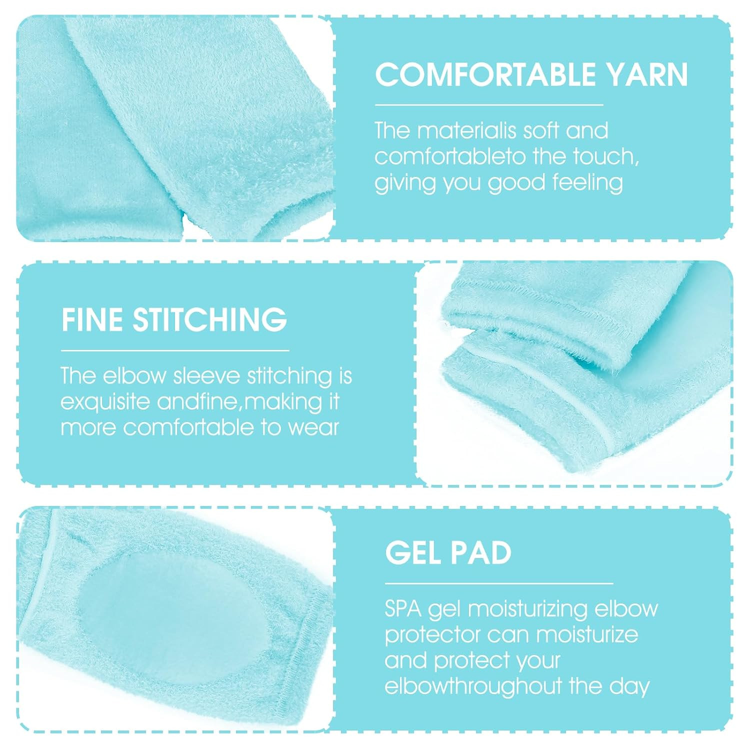 Moisturizing Elbow Protector for Women, Soft Gel Elbow Pads for SPA Moisturizing