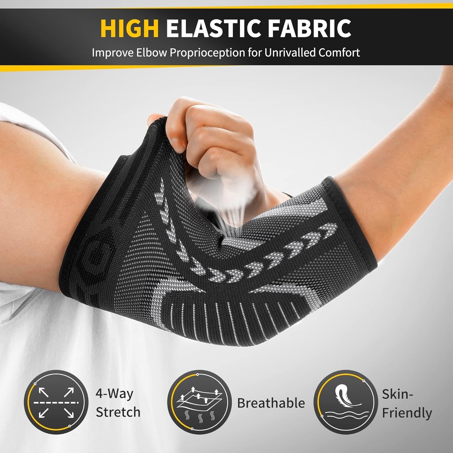2 Pack Elbow Brace for Tendonitis and Tennis Elbow,Golfers Elbow Arm Compression