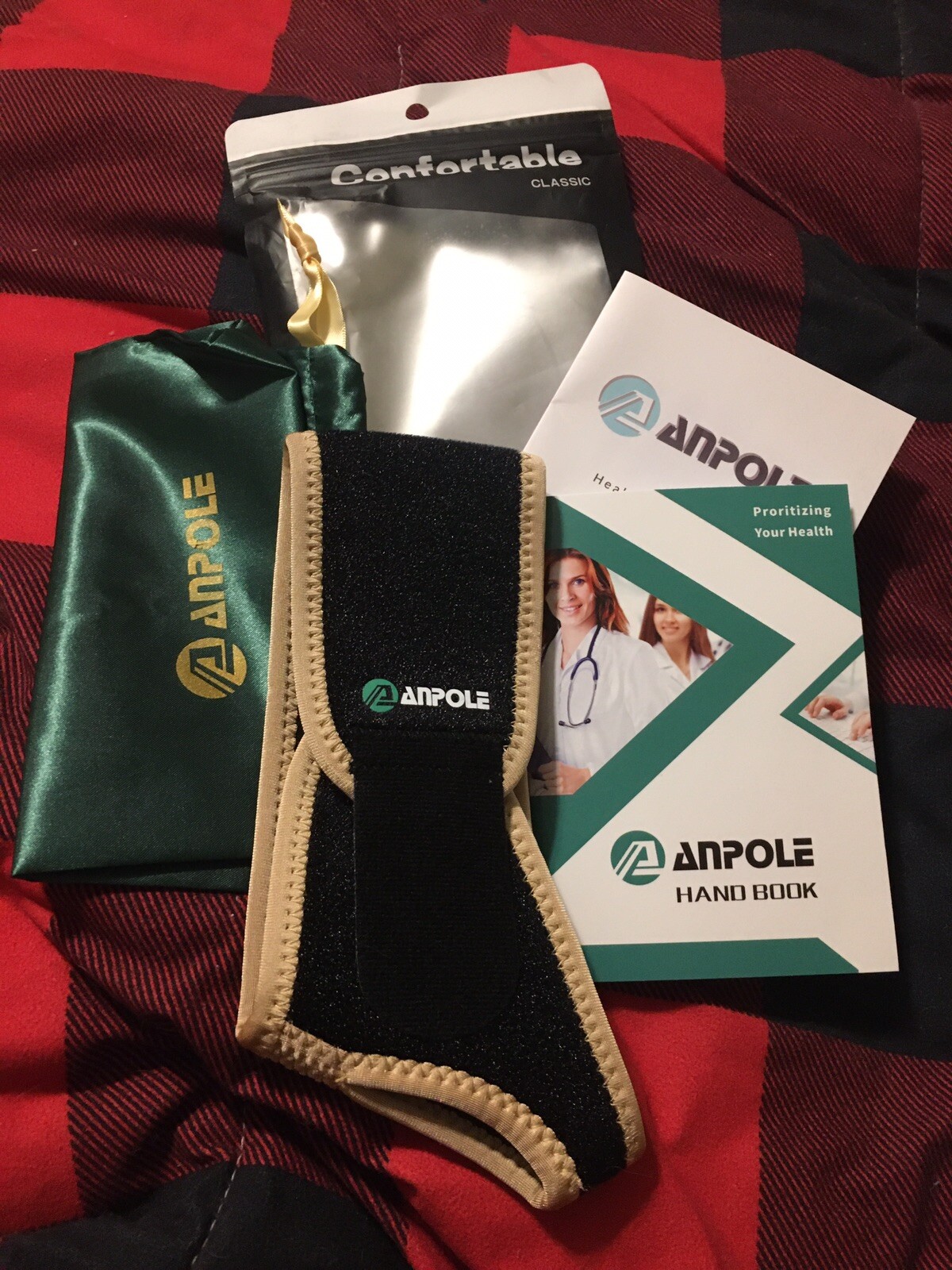 Anpole carpal tunnel wrist brace, support for sports tendonitis pain relief adj