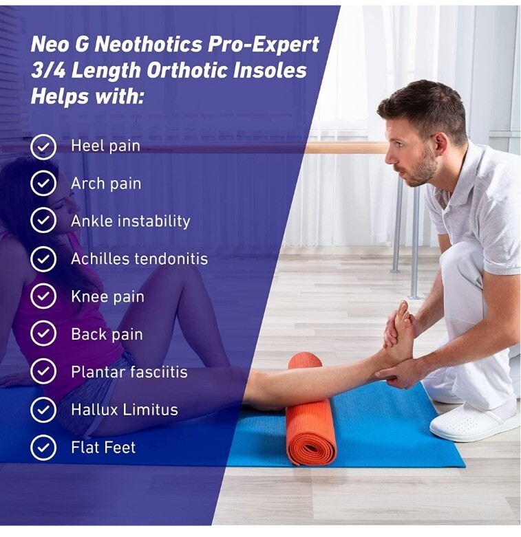 NEOthotics PRO-EXPERT 3/4 length Orthotic Insoles, Medium- NEW!
