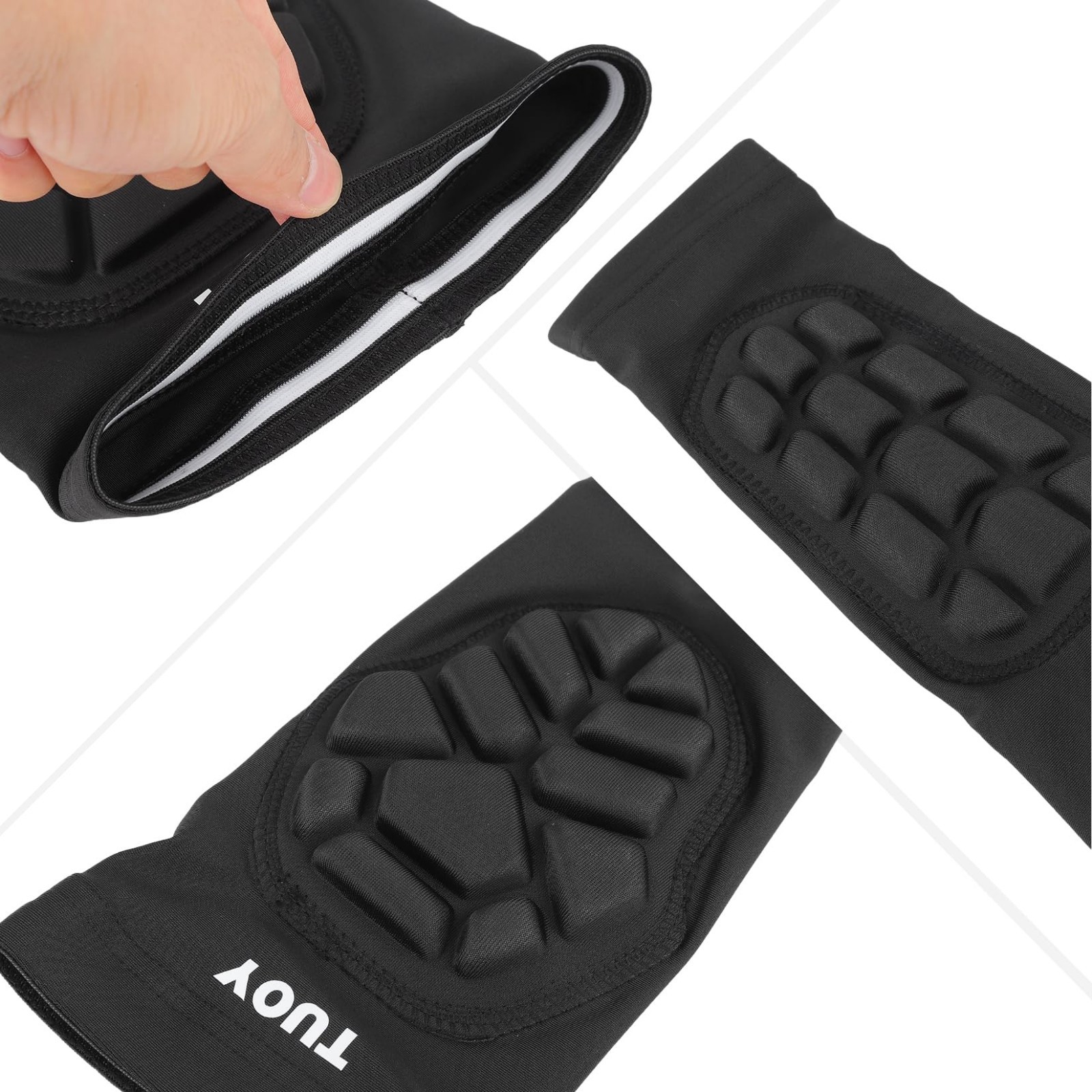 Padded Knee & Shin Guards Compression Sleeves for Football, Basketball, Soccer –