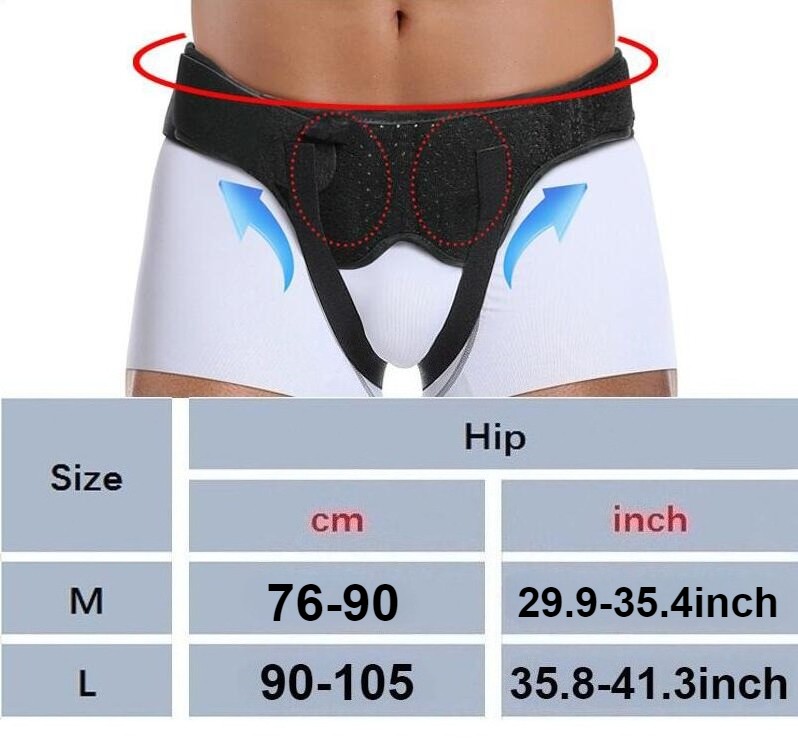 Hernia Support Belt Men Truss For Inguinal With 2 Removable Compression Pads USA