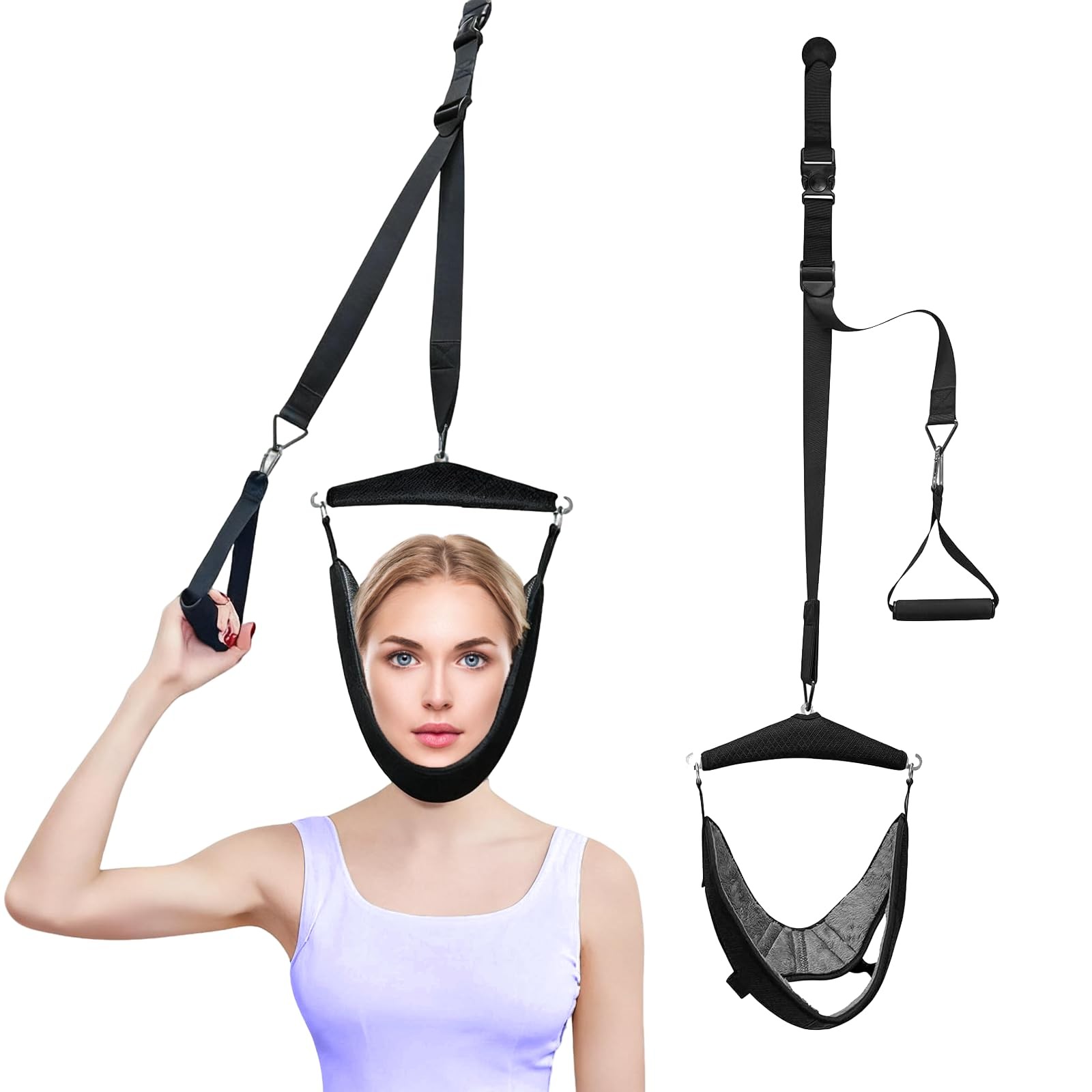 Cervical Neck Traction Hammock Device, Over Door Spine Exerciser Support Brac…