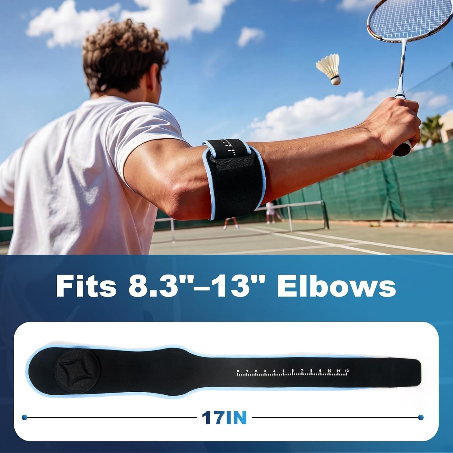 Elbow Brace with Removable Pad for Tennis Elbow & Tendonitis – Adjustable Counte