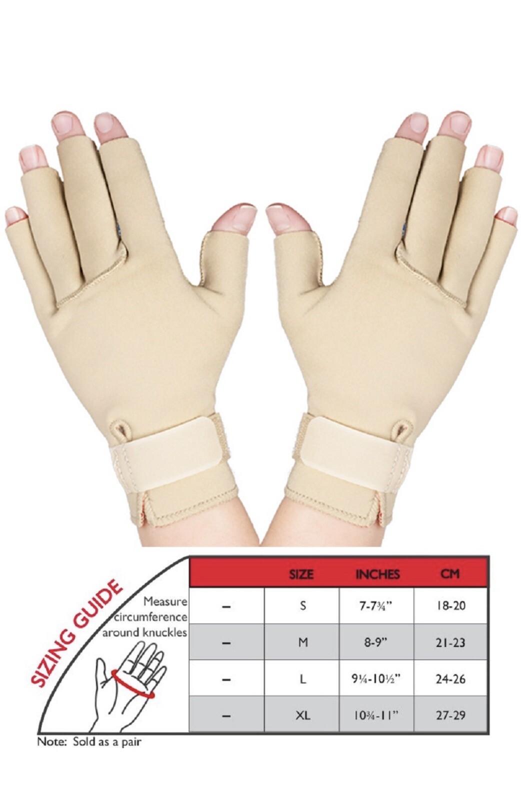 Therall Arthritis Medical Gloves, Half Finger for Pain Relief. Sz Sm * 83495