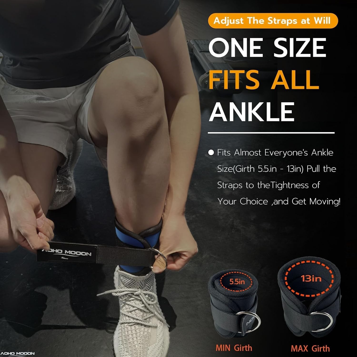 Multipurpose Ankle Straps for Leg Workouts with Strong Stitching and D Rings