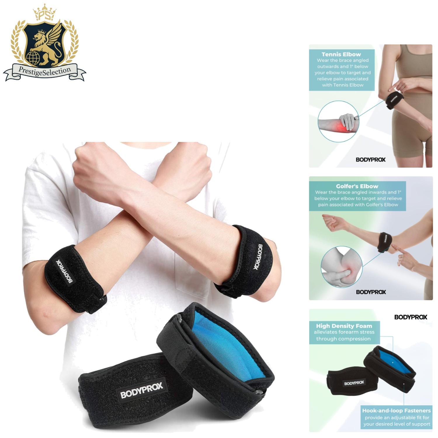 Versatile Elbow Braces 2-Pack for Tennis/Golf – Adjustable Pain Relief Solution
