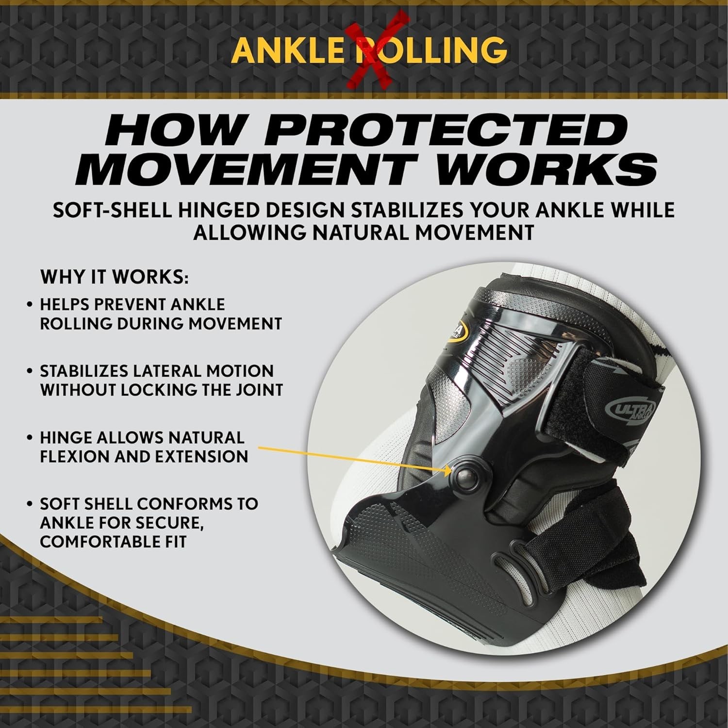 Ultra Zoom Ankle Brace for Sprained Ankle Recovery & Sports Support – Soft Sh…