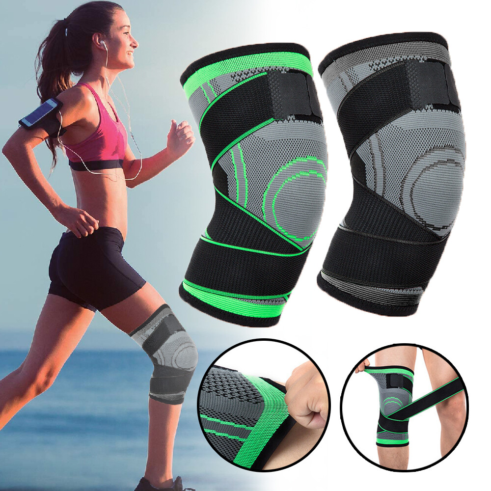 Knee Sleeve Compression Brace Support Sport Joint Pain Relief Arthritis Straps