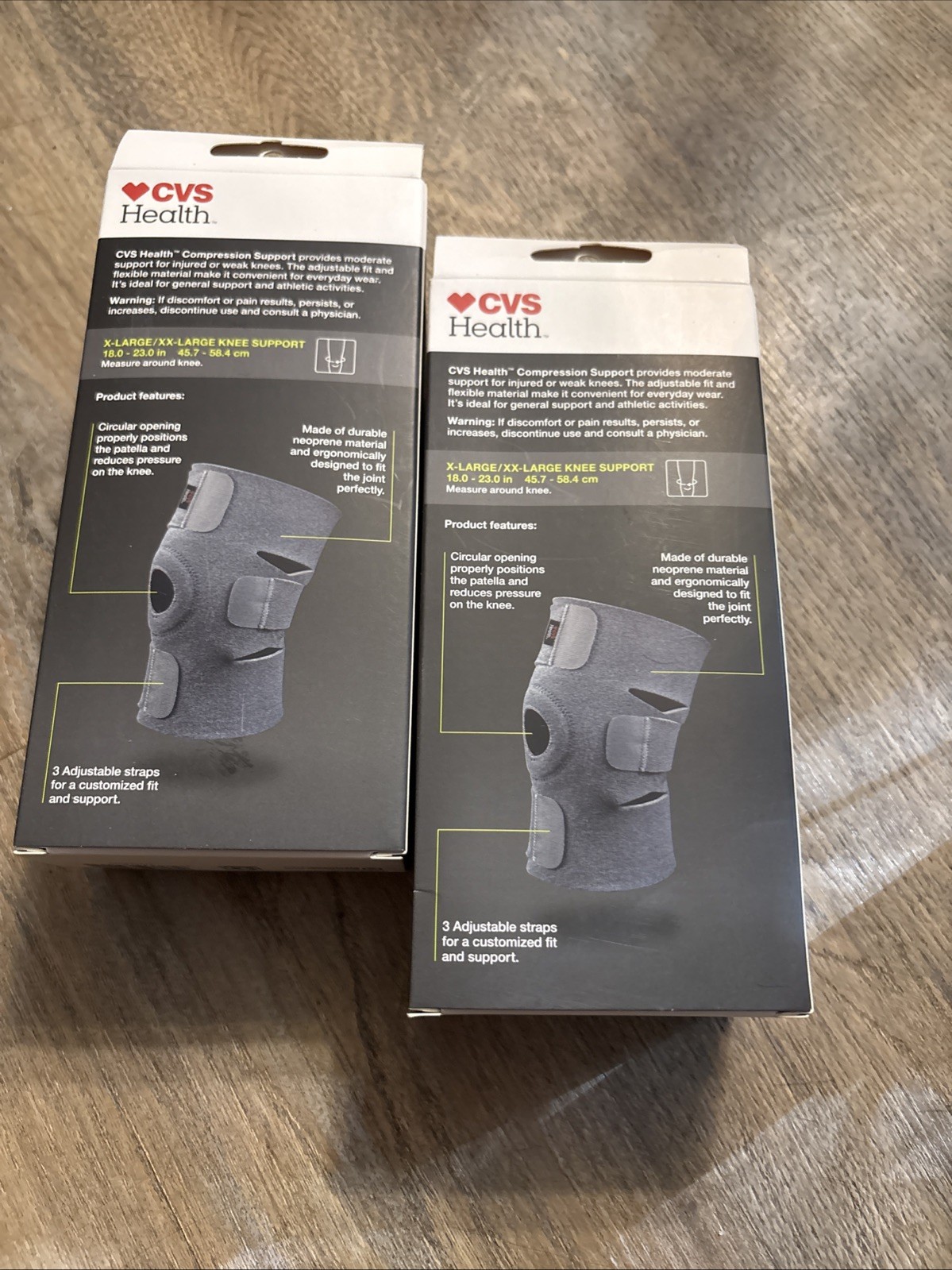 2-Count Knee Compression Support Size XL/XXL For Moderate Support NIB
