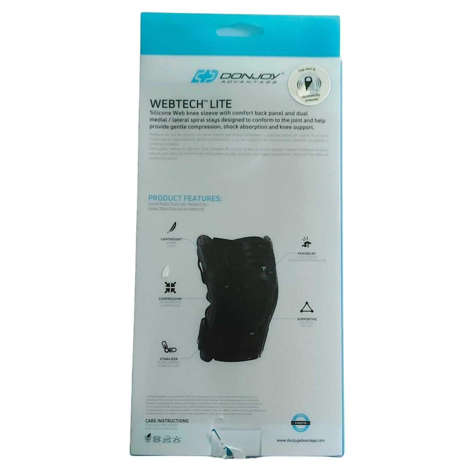 DonJoy Silicone Webtech Lite Knee Sleeve Medium BEL-DA201KS01-BLK-M