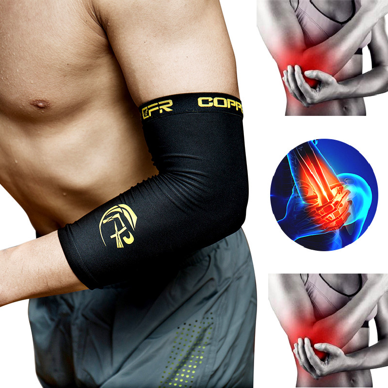 Copper Elbow Brace Compression Support Sleeve Arthritis Tendonitis Joint Pain US