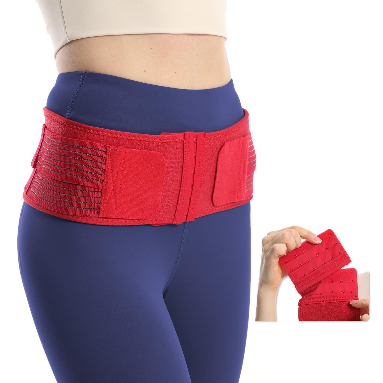 SI Joint Hip Belt for Sciatica & Lower Back Pain Relief – 6-Row Adjustable Suppo