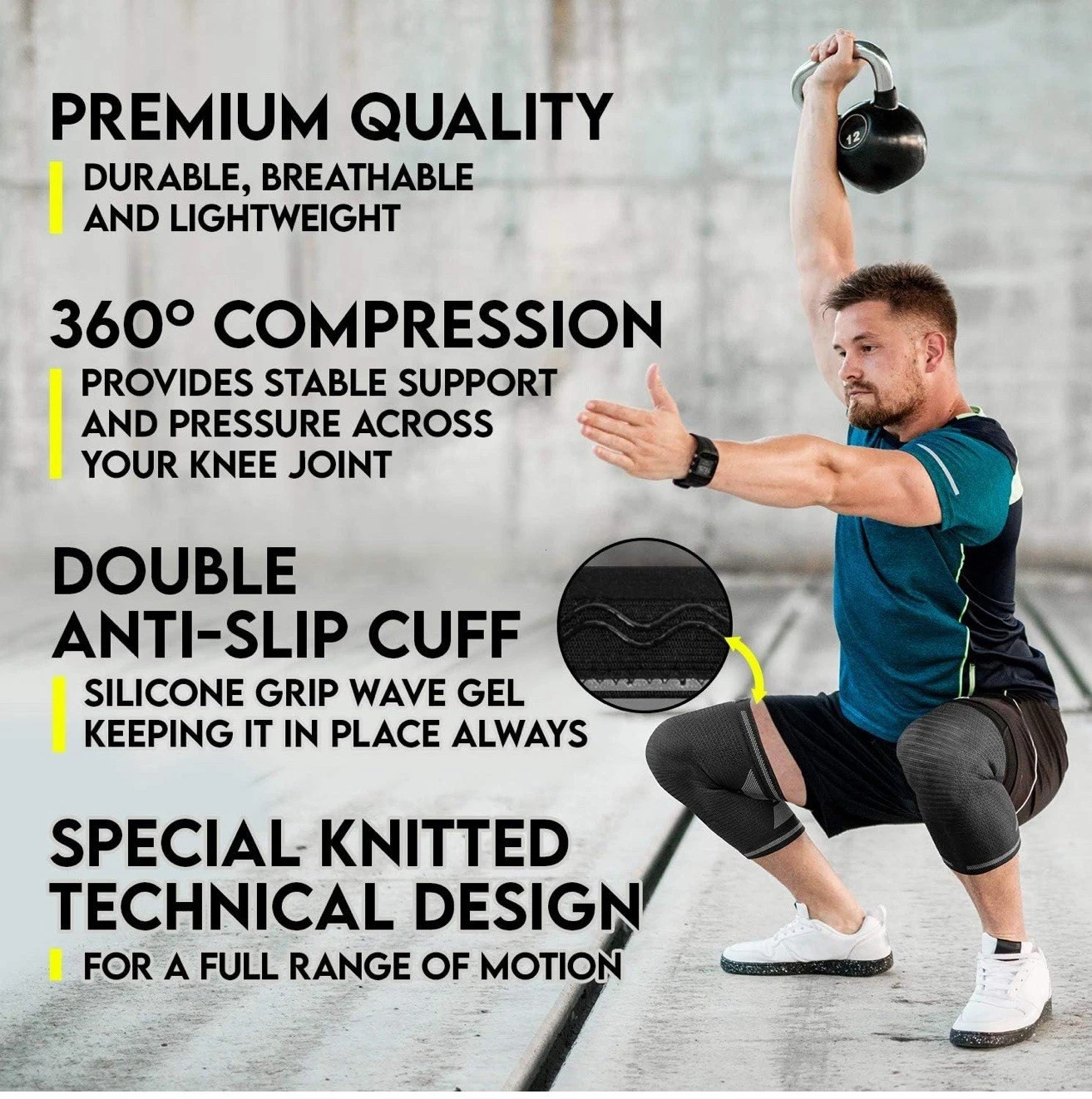 Compression Knee Sleeves for Knee Pain for Women & Men (Pair) Knee braces M-XXL