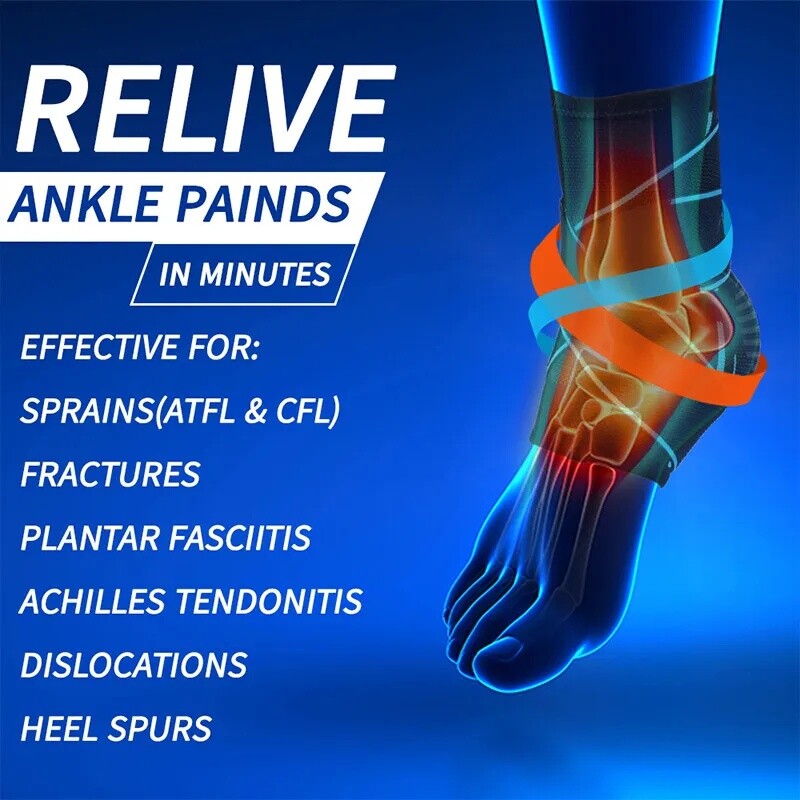 Ankle Brace Metal Support Compression Strap Plantar Fasciitis Pain Relief Sport