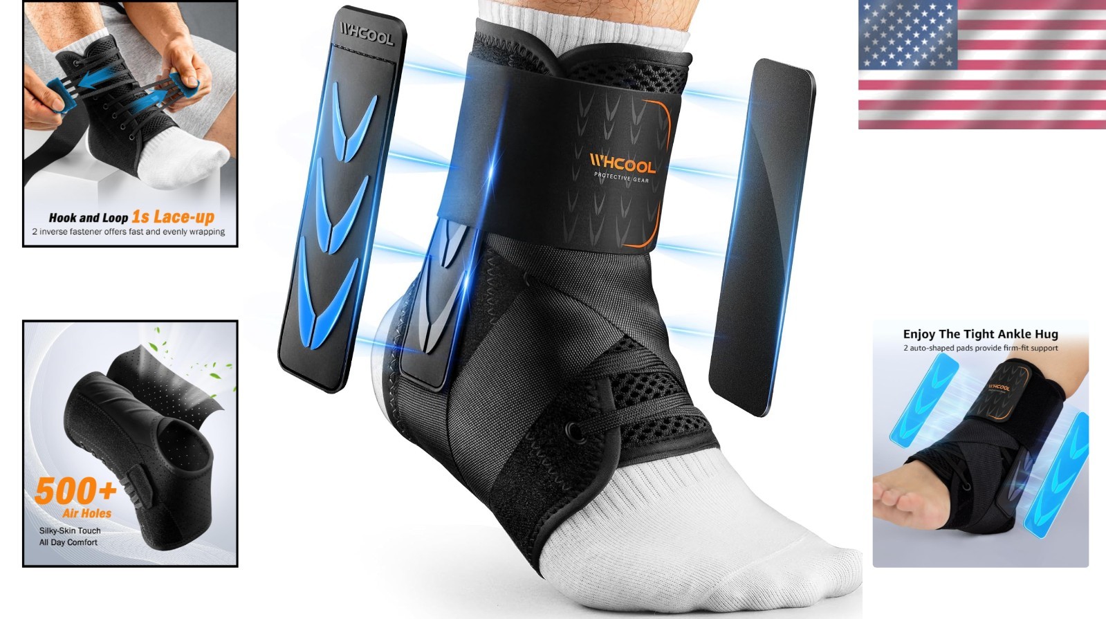 Snug Fit Ankle Wrap with Hook-and-Loop Fastening