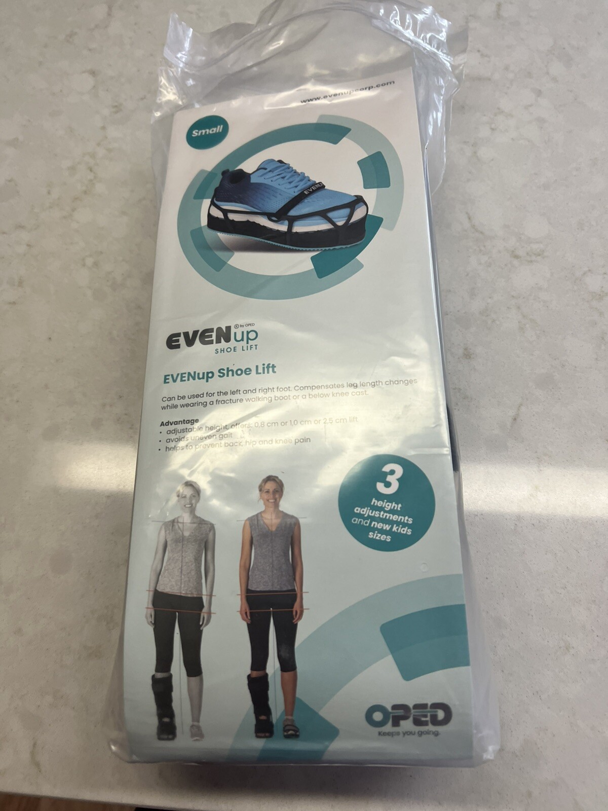 Even Up Shoe Lift Height Balancer Size S Small Men 6-8 Women 5-8.5 EvenUP