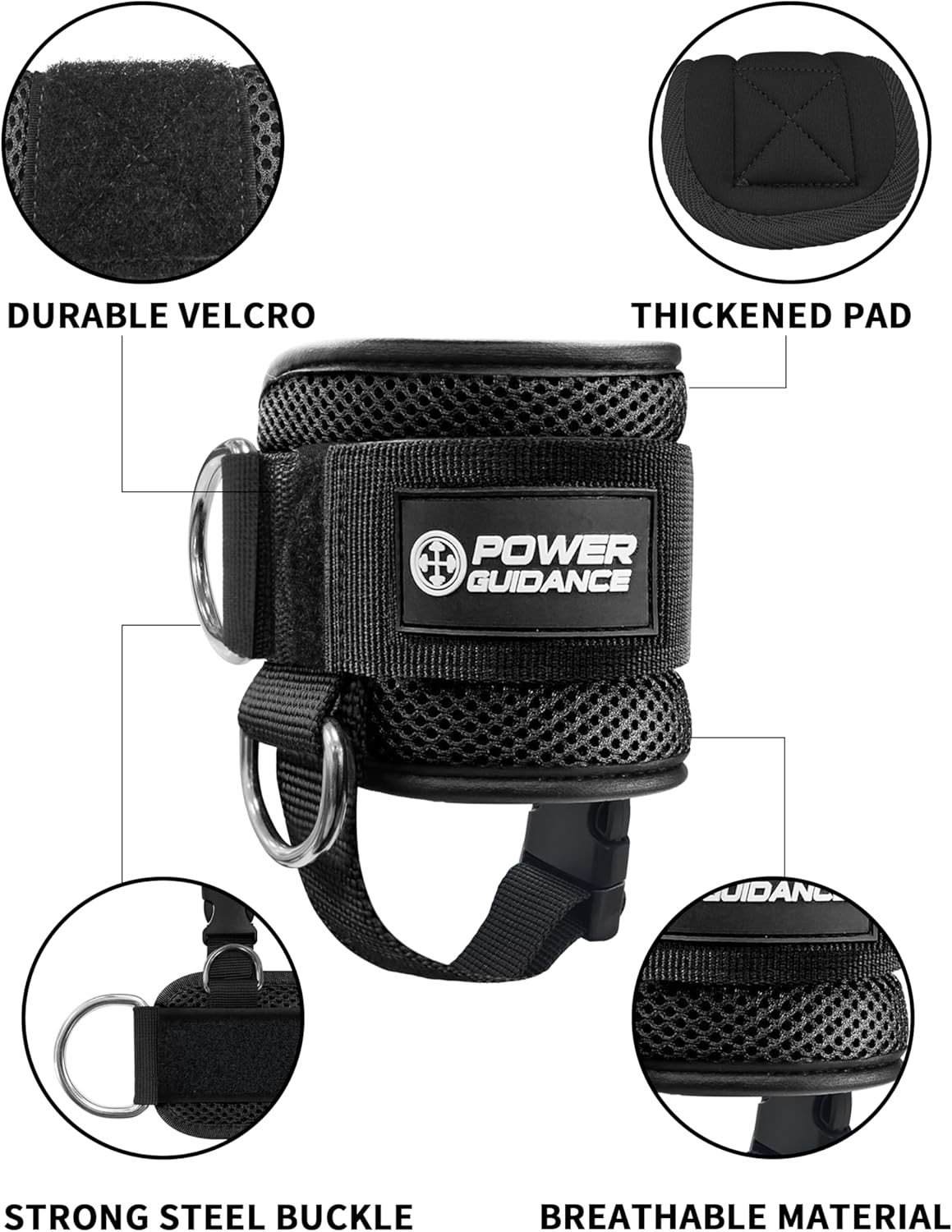 1 Pc Ankle Strap for Cable Machine Professional Kickback Ankle Strap for Glute