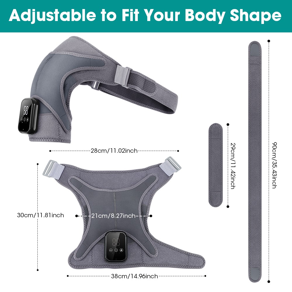 Heating Vibration Shoulder Wrap Electric Cordless Vibration Massage Heated Brace