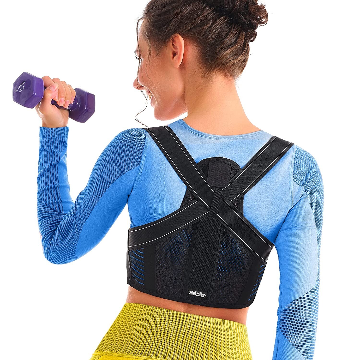 Selbite Mesh Posture Corrector for Women / Men (Large: Fits chests from 36″-39″)