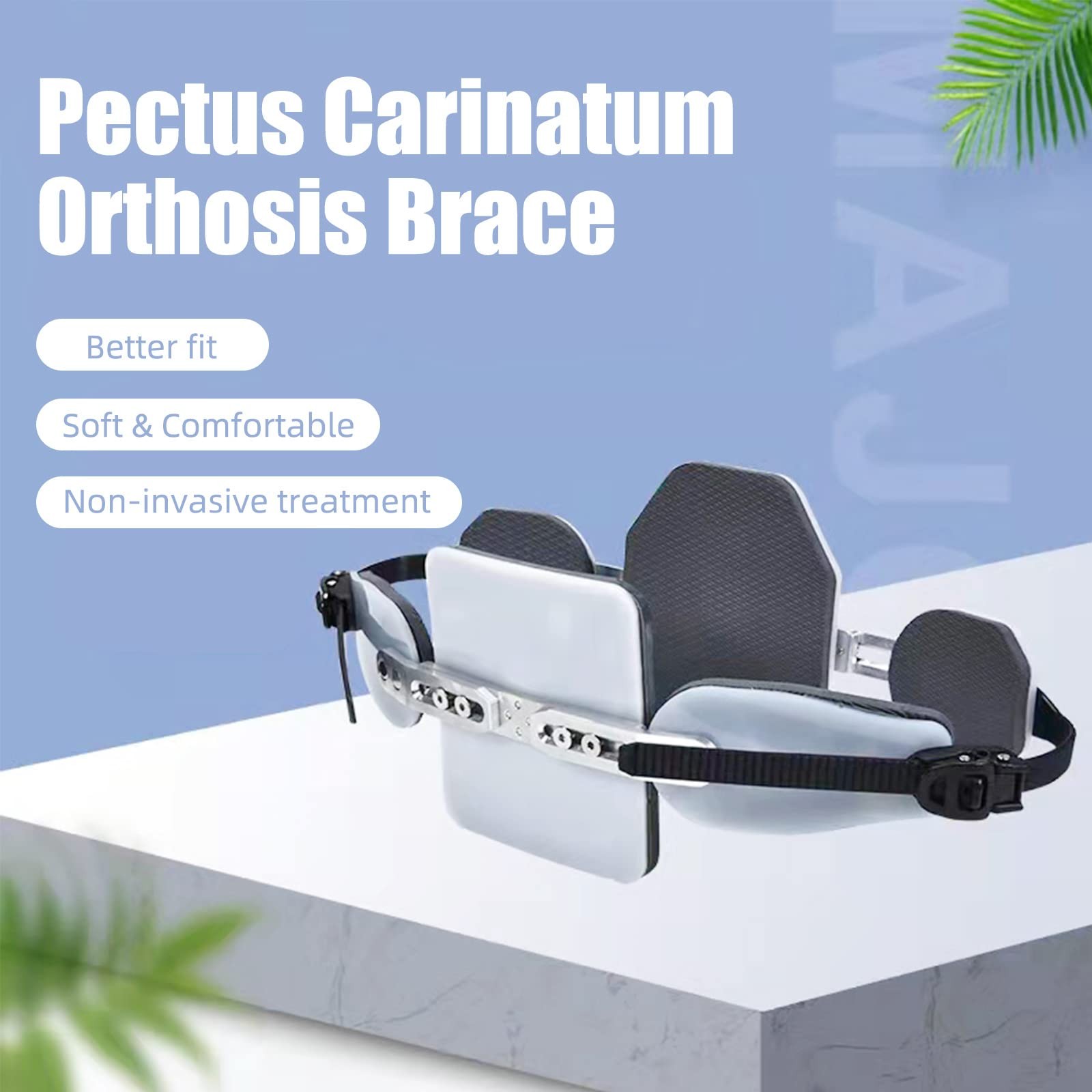 Shuyan Jiao Pectus Carinatum Orthosis Brace, Pigeon Chest Support, For adult