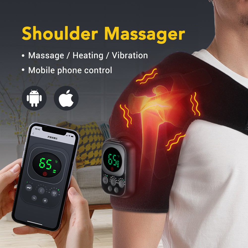 USB Heated Shoulder Brace Heating Muscle Massage Support Knee Back Massager Pads