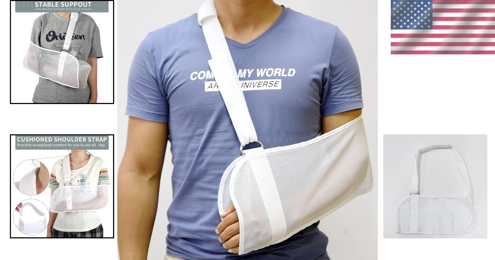 Lightweight Breathable Shower Sling – Adjustable Arm Support for Injury Recovery