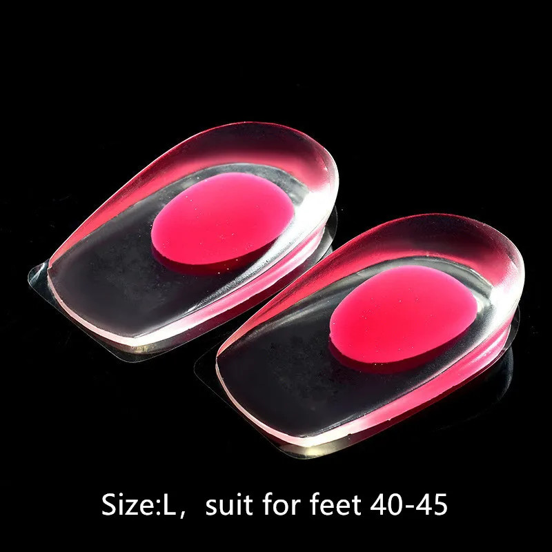 1 Pair Men Women Silicon Gel Heel Cushion Insoles Soles Relieve Foot Pain Protec