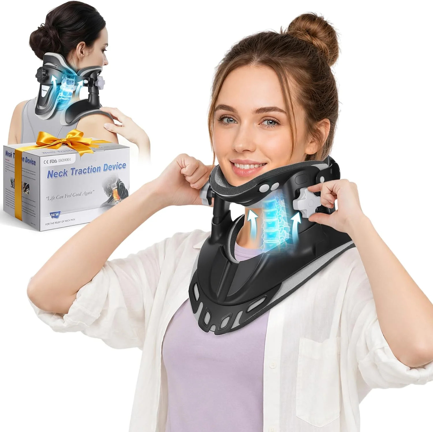 Neck Traction Device, Adjustable Neck Stretcher for Pain Relief | Ergonomic Cerv