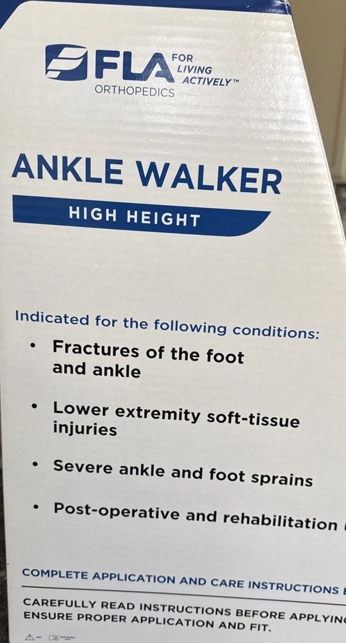 Steplite Easy Air® PNEUMATIC ANKLE WALKER BRACE Boot, HIGH HEIGHT Black, XL