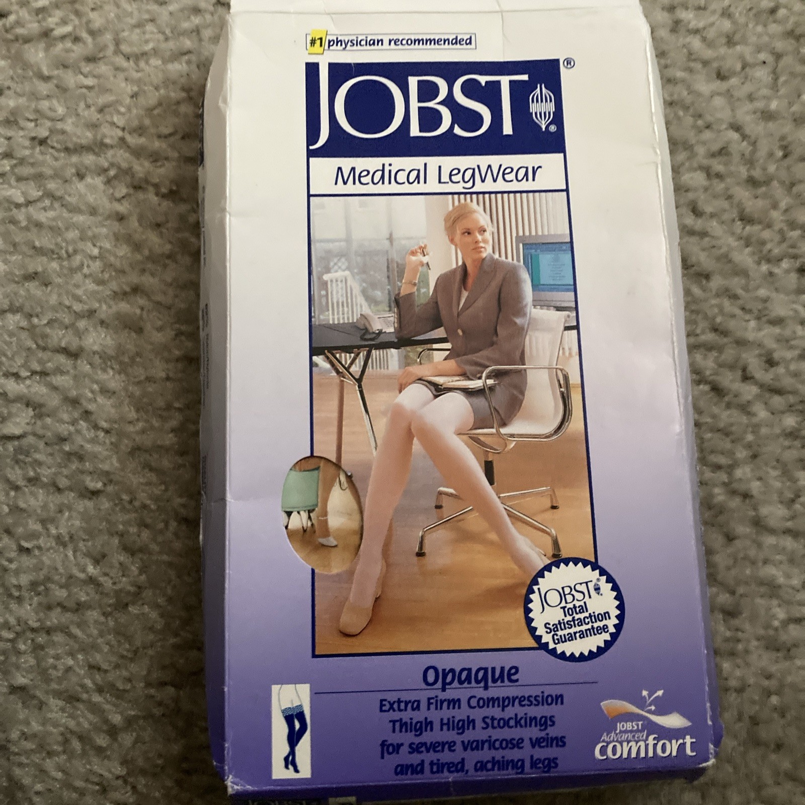 Compression Jobst 30-40 mmHg Closed Toe Thigh High Black Extra Firm Stockings XL
