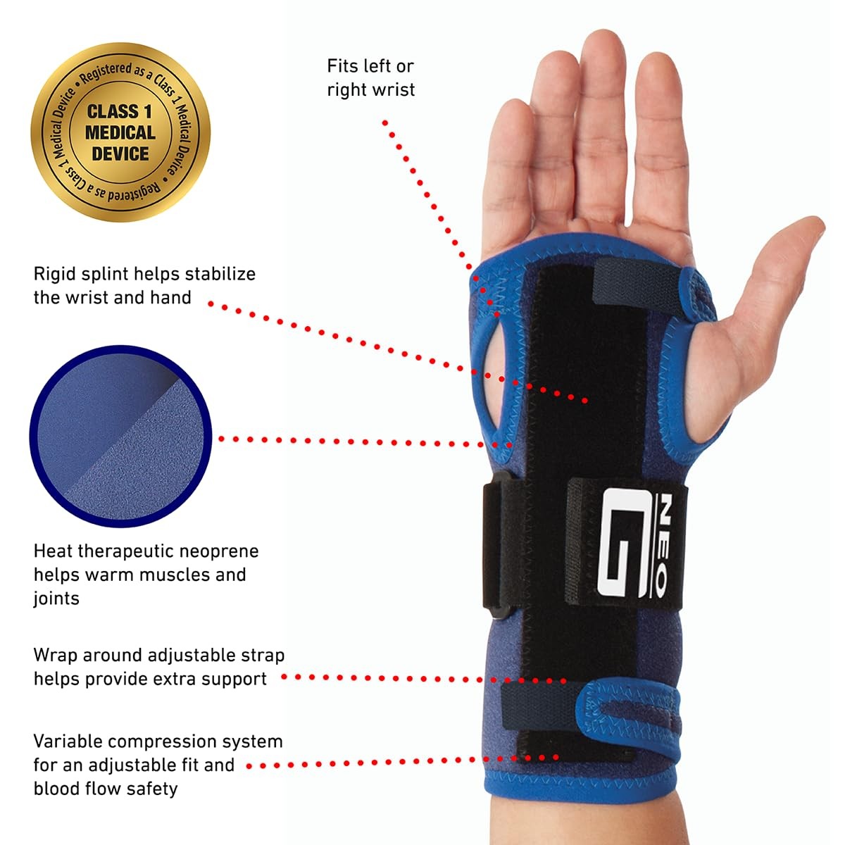 Neo-G Universal Fit Wrist Brace – Wrist Support Brace for Carpal Tunnel