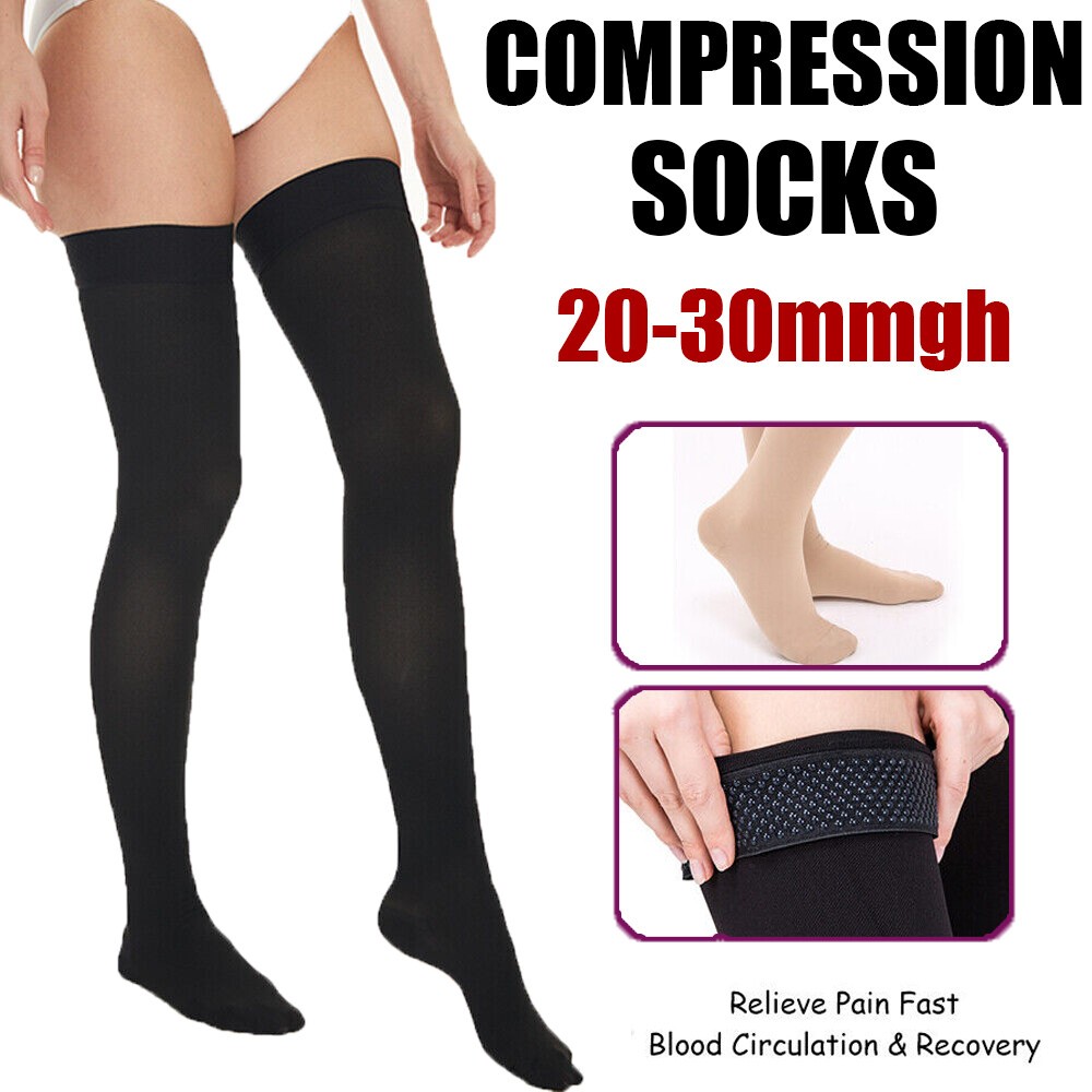 Thigh High Compression Stockings 20-30 mmHg Graduated Medical Firm Support Socks